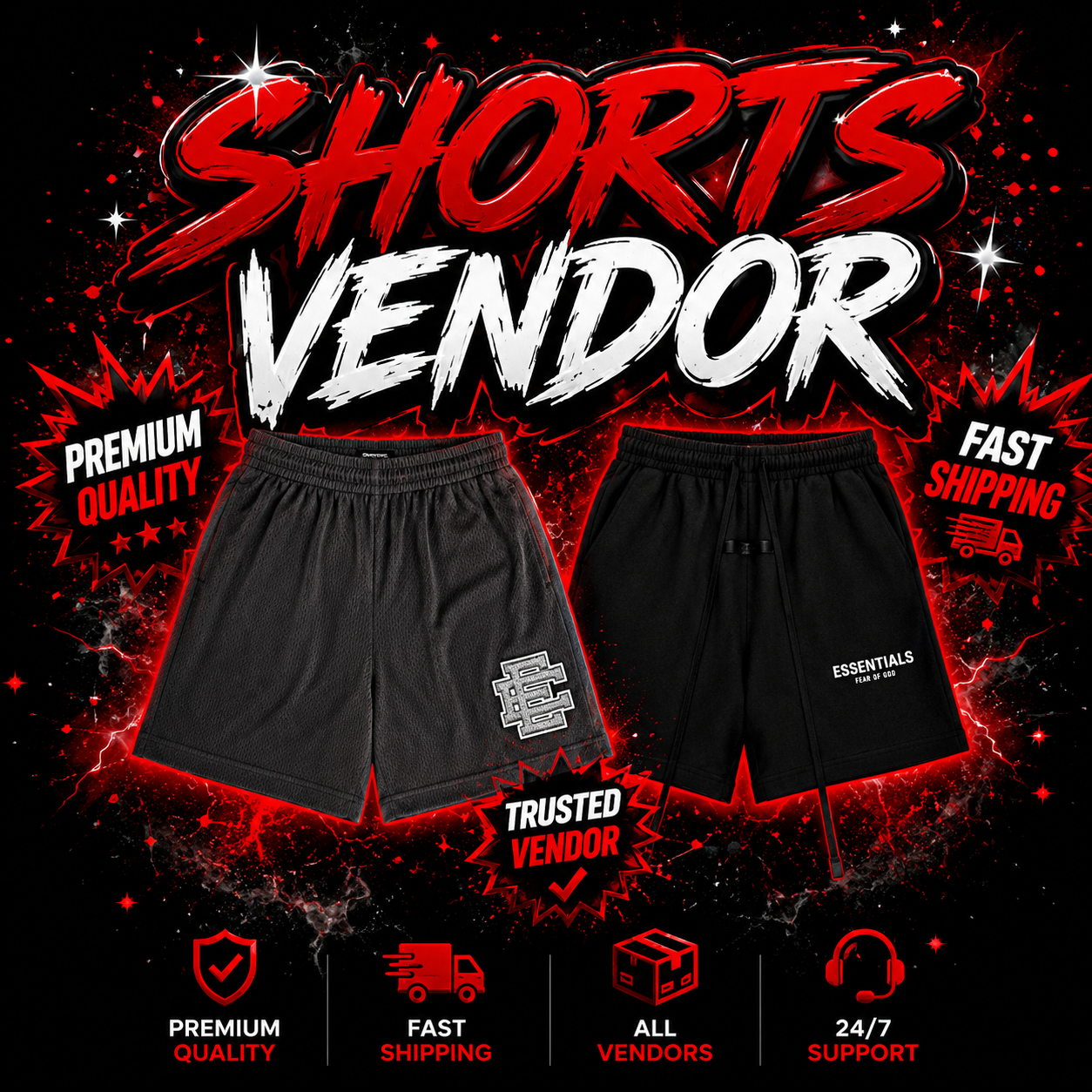 shorts chinese vendor